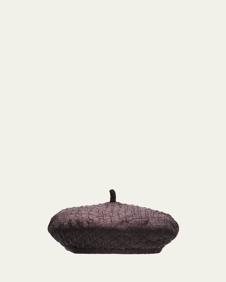 Anna Diamond-Stitched Silk Beret
